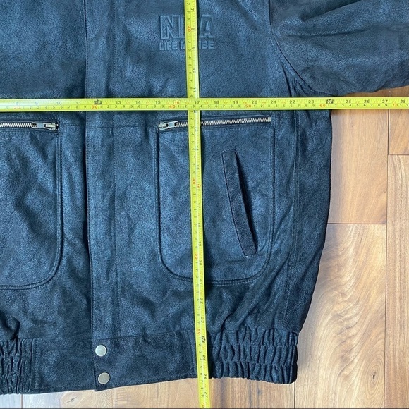 Burk's Bay NRA Life Member Leather Genuine Bomber Jacket Mens size L - Picture 11 of 13